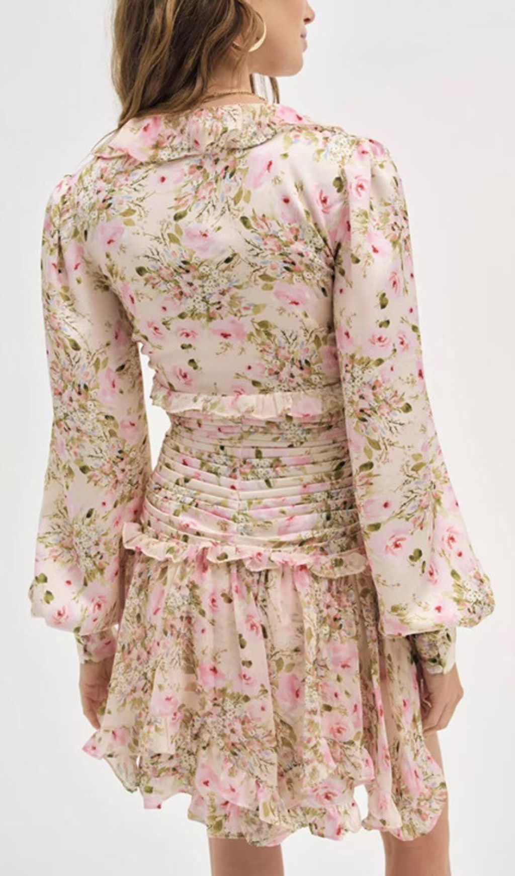 Fashionslee Women Iolanthe Floral Long Sleeve Mini Dress