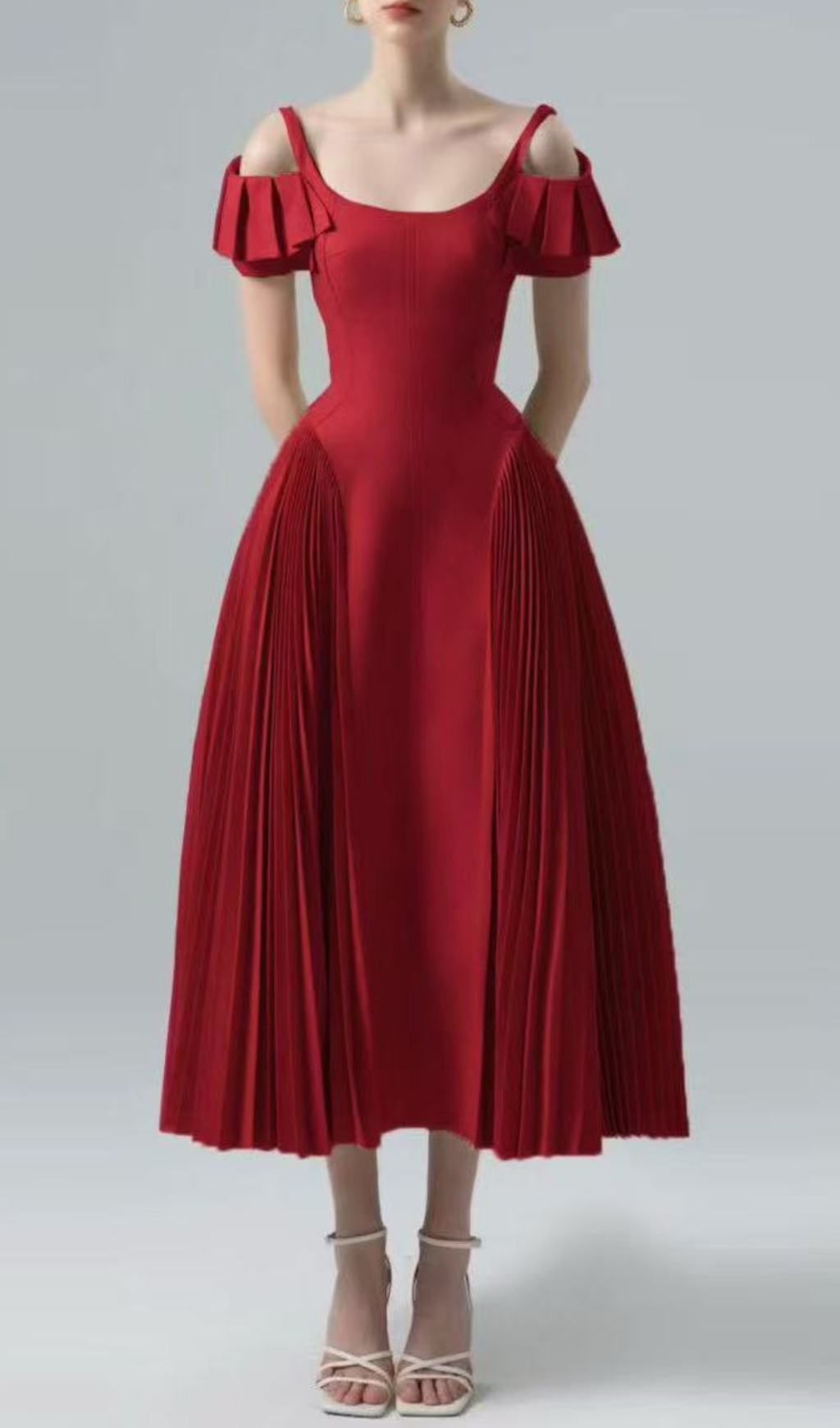 60b10cd38b4fbc3da1828009ba89e5cf.jpg Fashionslee Women Duarte Pleated Midi Dress