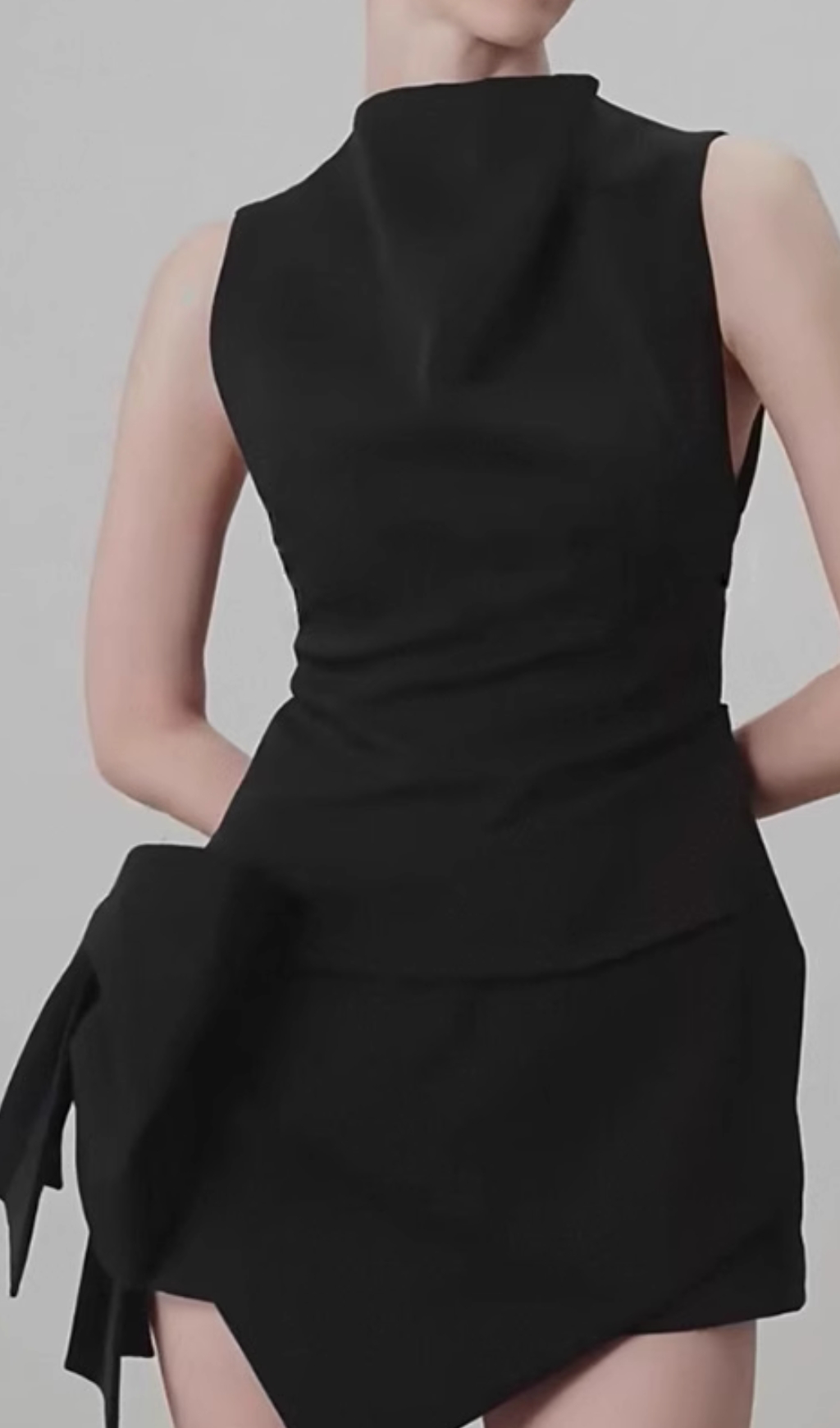 Fashionslee Women Emiliano Black Bow Mini Dress