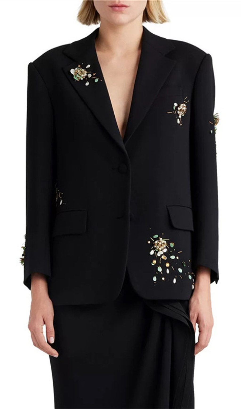 60e692160d83b4606715f7e8f0c272c5.png Fashionslee Women Glenys Black Embellished Blazer