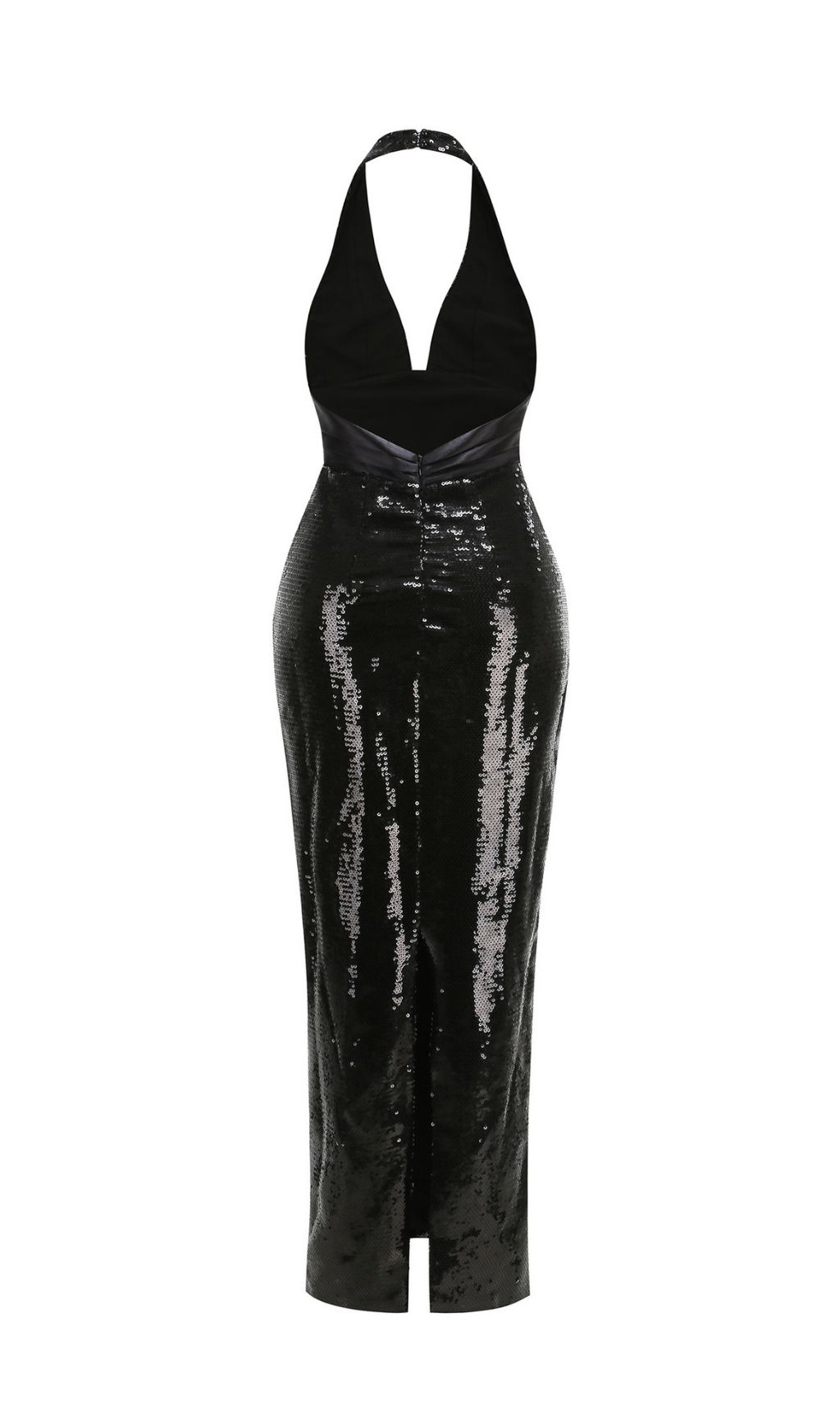 60fc422b96044a0720ef8a518b57c4fe.jpg Fashionslee Women Keva Black Halter Sequin Maxi Dress