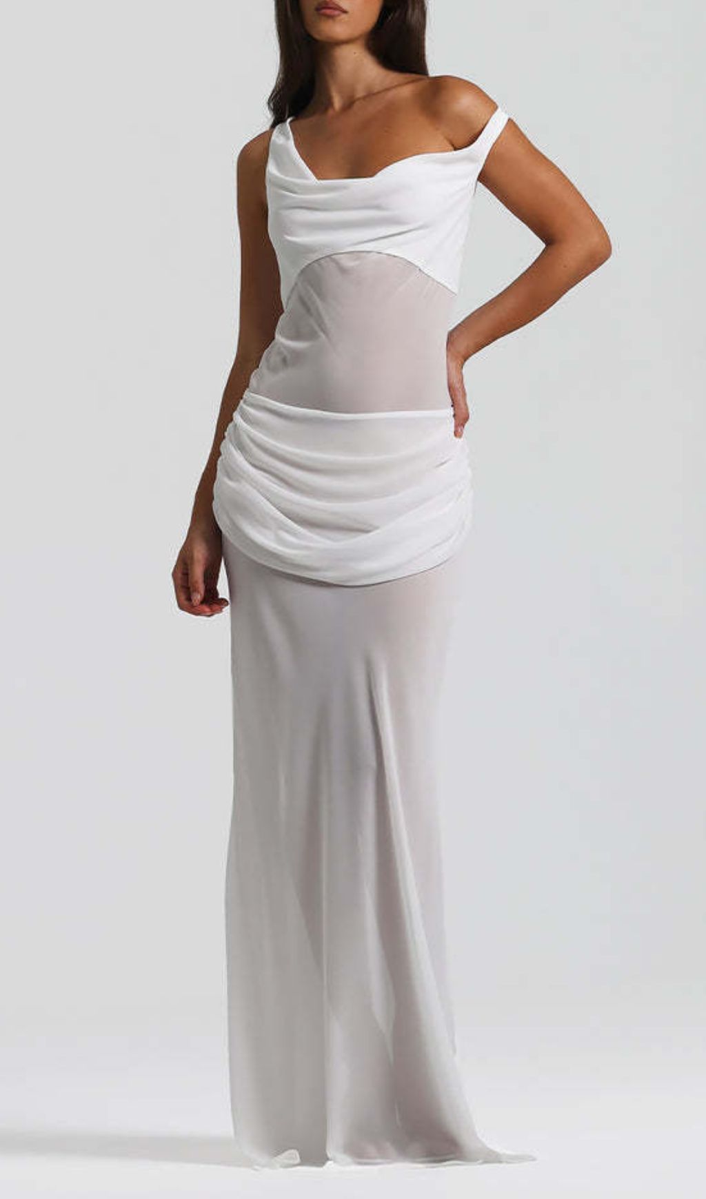 Fashionslee Women Istas White Corset Maxi Dress