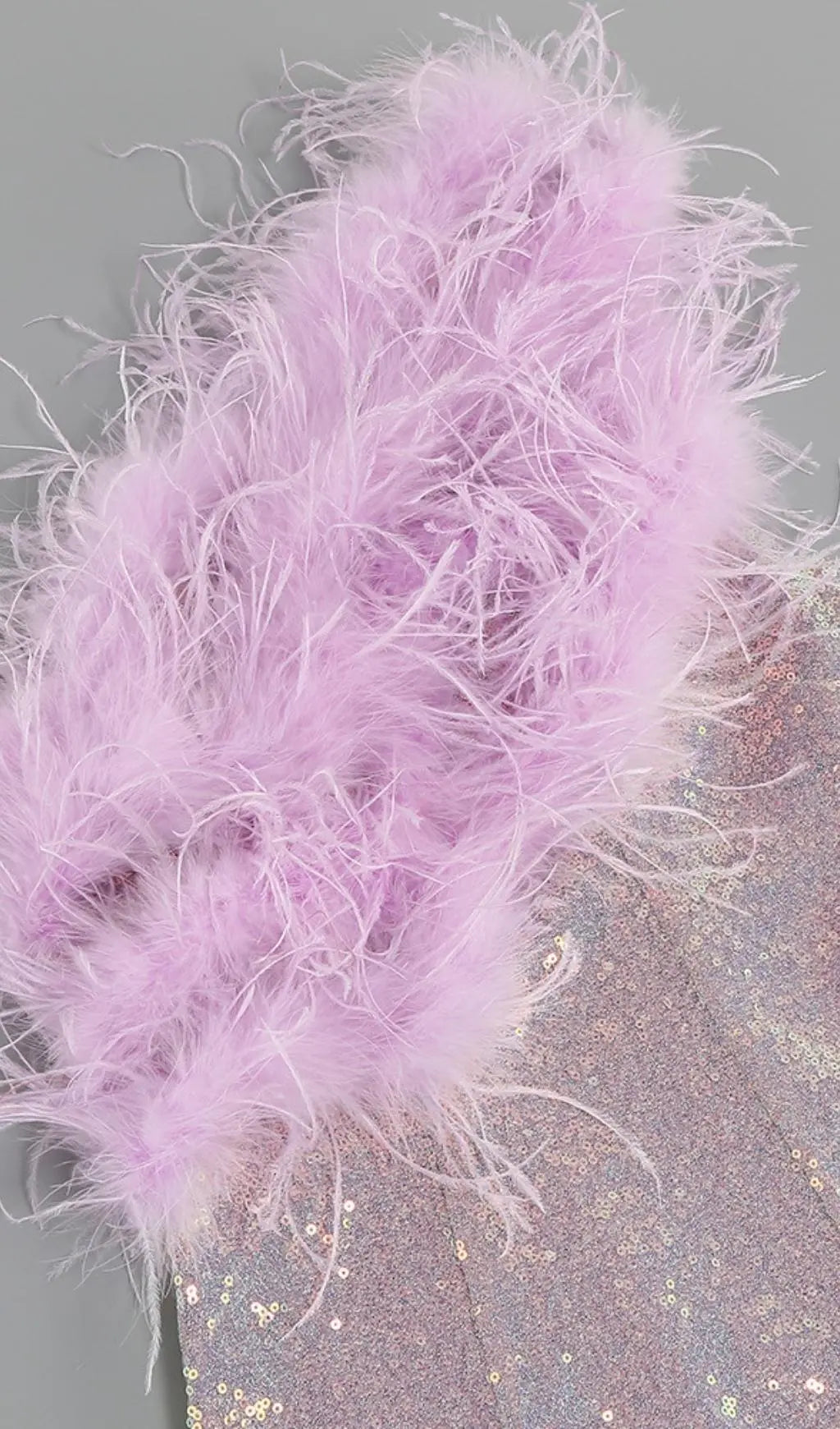 615747d674aa9cd45539c27810c4db3c.jpeg Fashionslee Women Purple One Shoulder Sequin Feather Mini Dress
