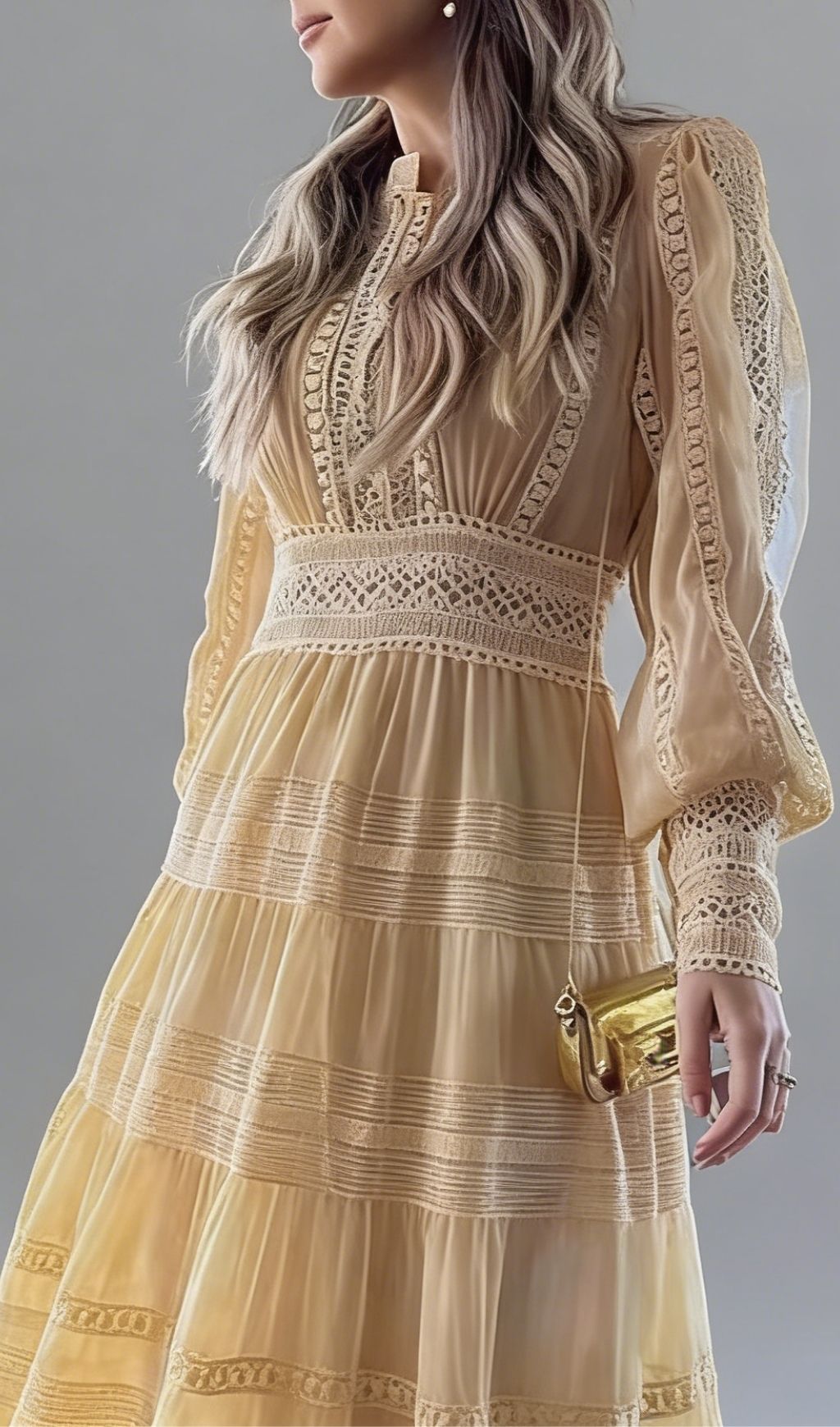 APRICOT MUST-HAVE LONG SLEEVE MAXI DRESS - OWNCI APRICOT MUST-HAVE LONG SLEEVE MAXI DRESS - OWNCI