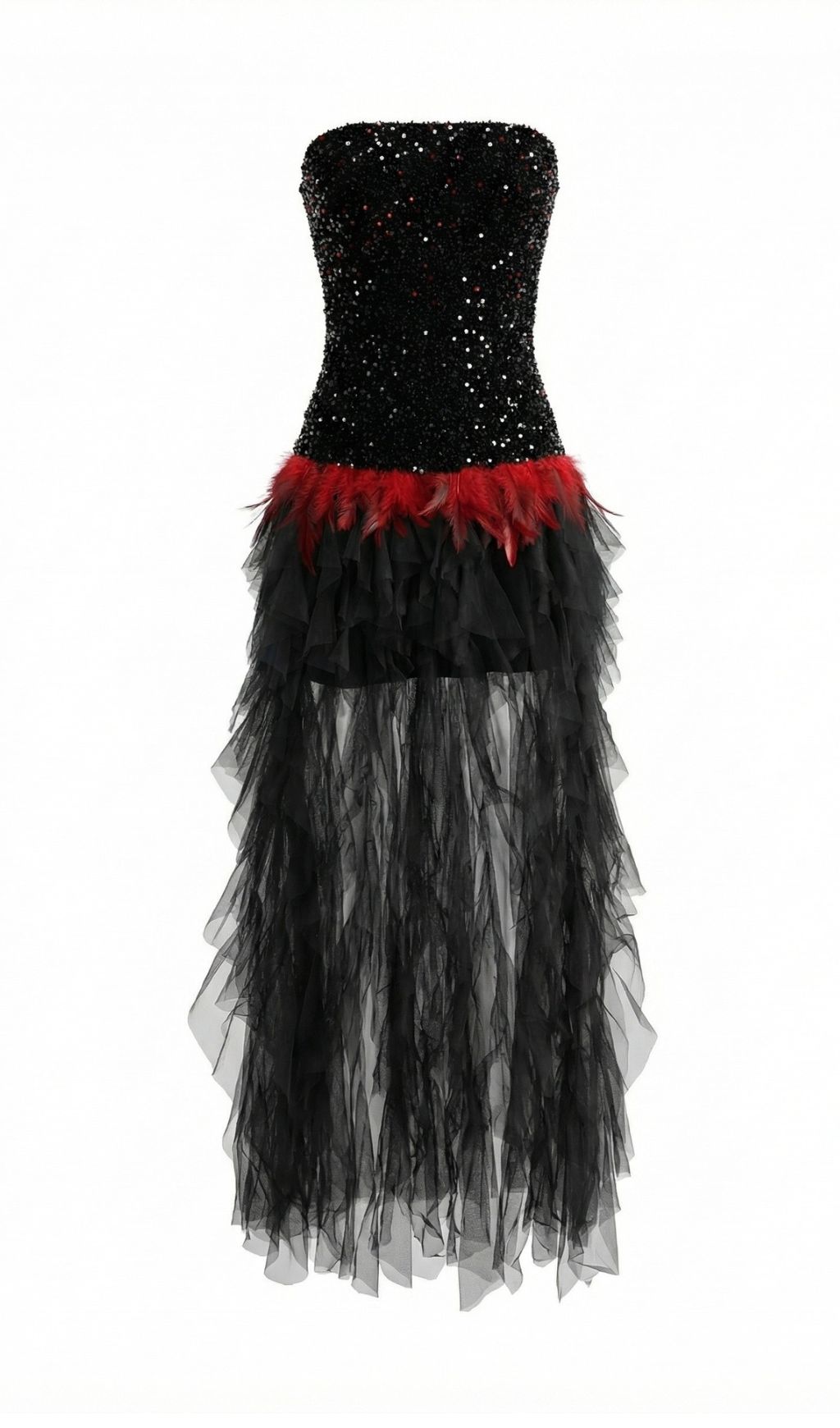 BLACK STRAPLESS SEQUIN MESH MAXI DRESS AESTHETIC VIRAL - OWNCI BLACK STRAPLESS SEQUIN MESH MAXI DRESS AESTHETIC VIRAL - OWNCI