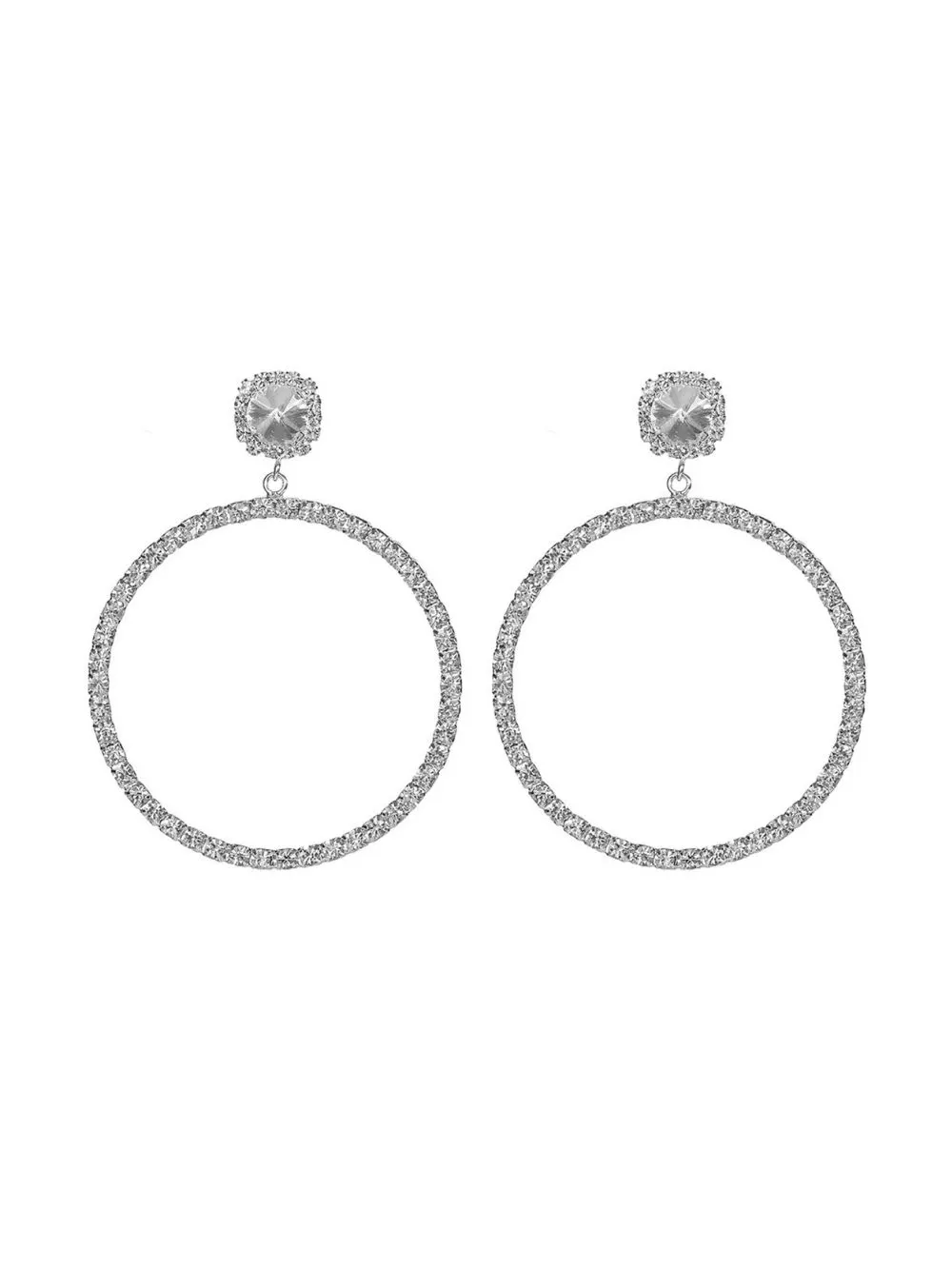 VIRAL SILVER HOOP DROP EARRINGS - AESTHETIC