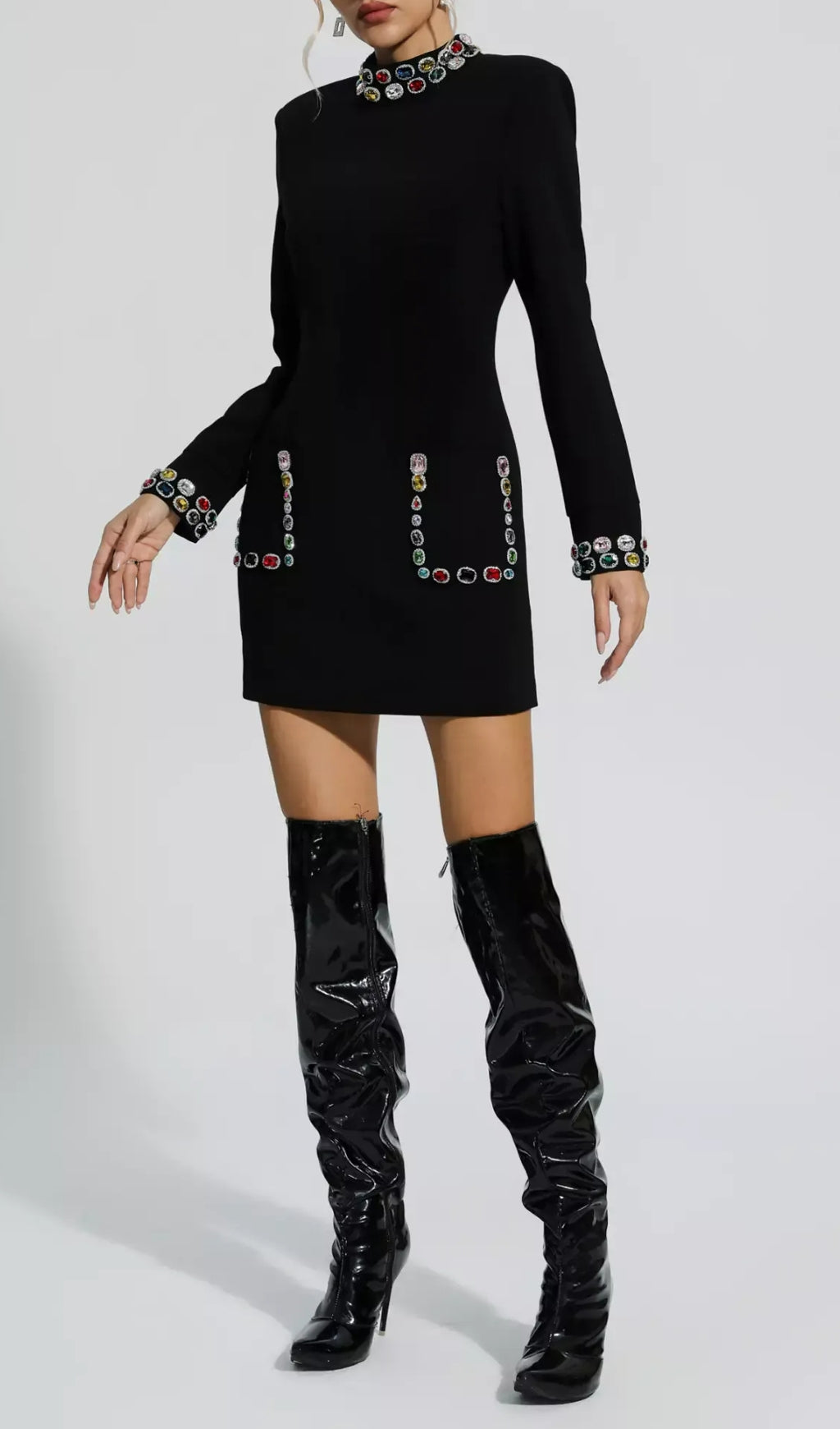 6165bf4dda018b02a8f8467081789ec6.jpeg Fashionslee Women Arline Bead-Embroidered Mini Dress