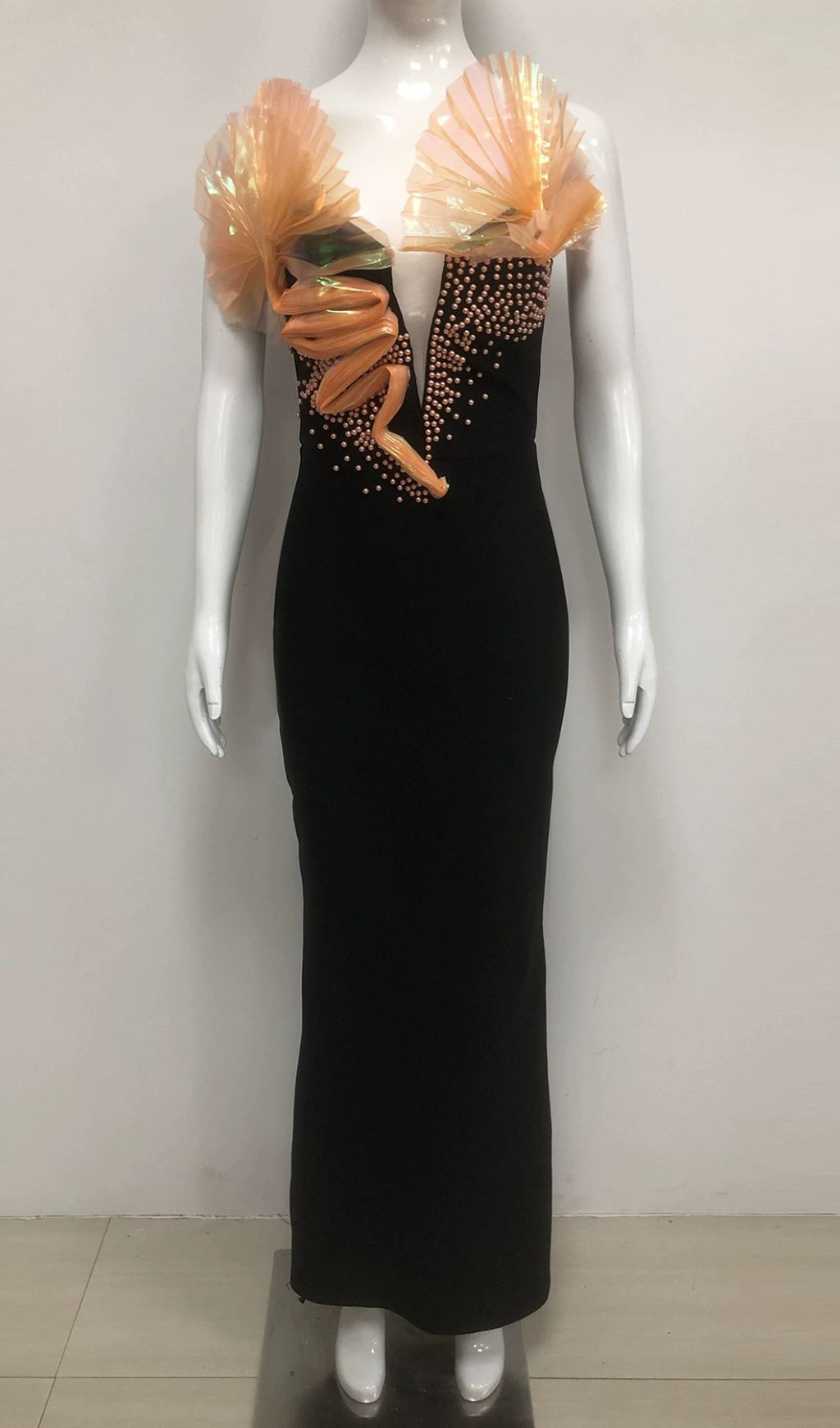 Fashionslee Women Florida Strapless Beaded Bandage Maxi Dress