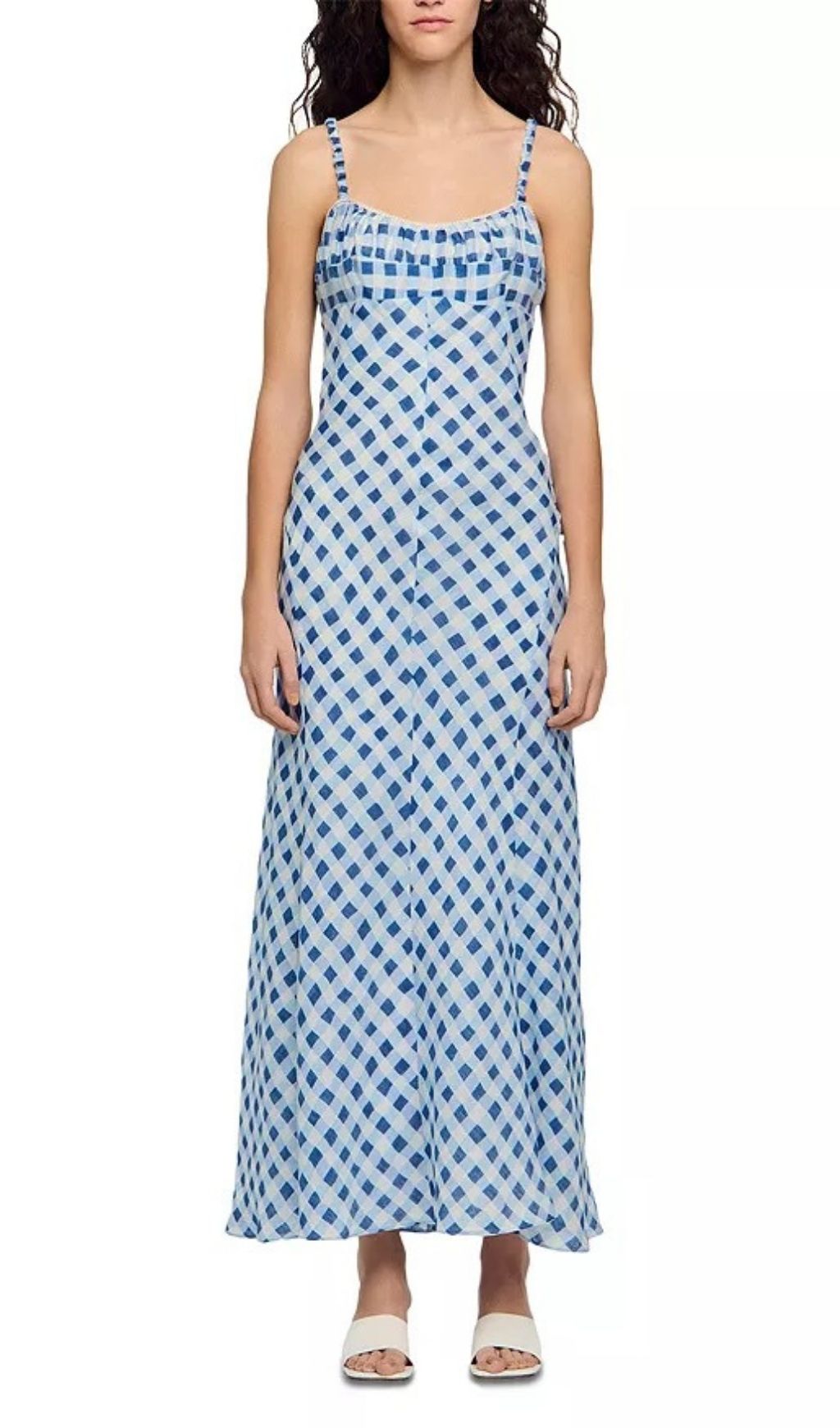 Fashionslee Women Colette Gingham Lace Up Maxi Dress