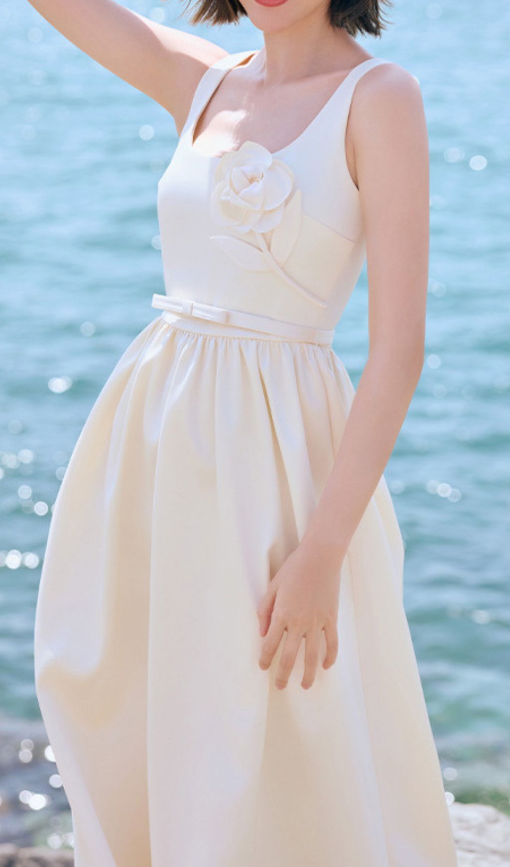 61e512c6357be11f24401ab501dd940f.jpg Fashionslee Women Hetty Strappy Flower Embellished Midi Dress