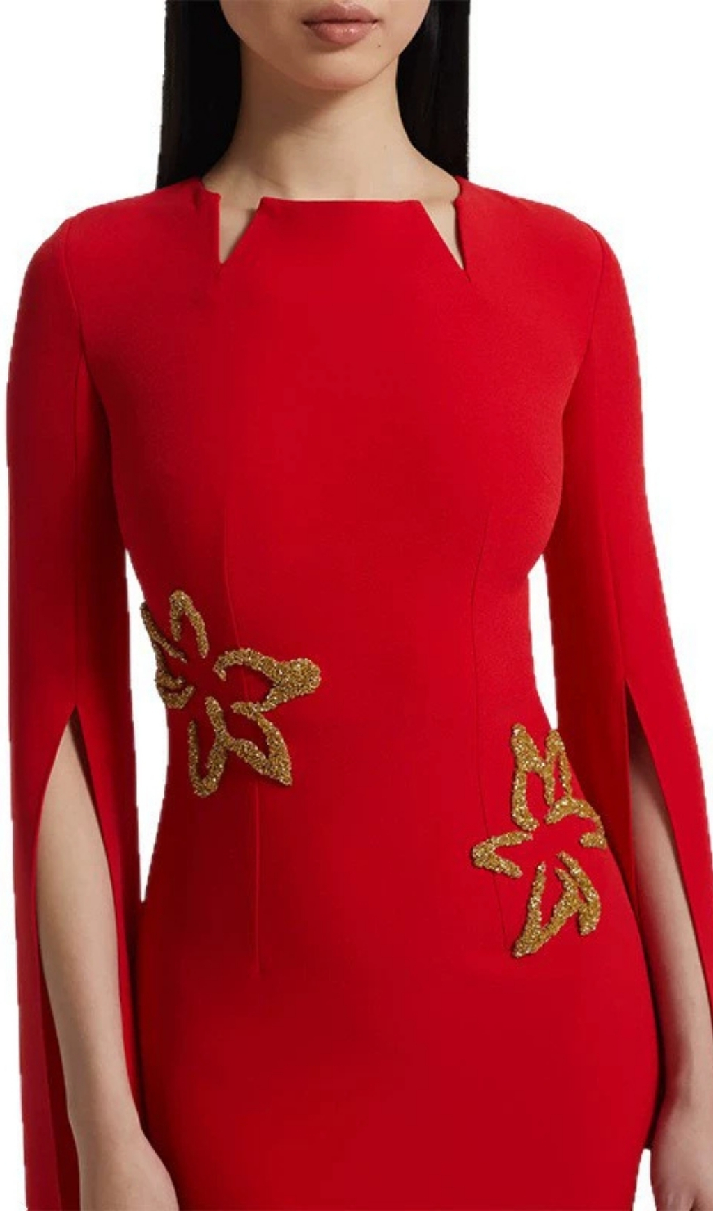 6214d881f5e9402fb77aed6f21abb2ab.jpg Fashionslee Women Ellera Red Long Sleeve Embellished Maxi Dress