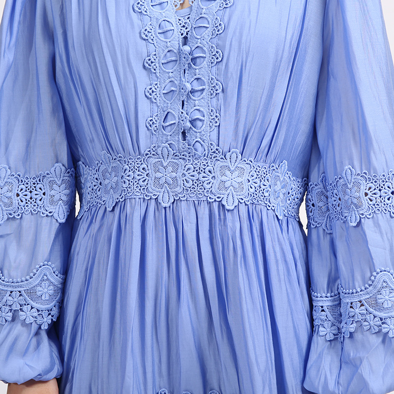 6216a0353455fd865c791bce7fb6e92d.jpg Fashionslee Women Estée Blue Long Sleeve Maxi Dress