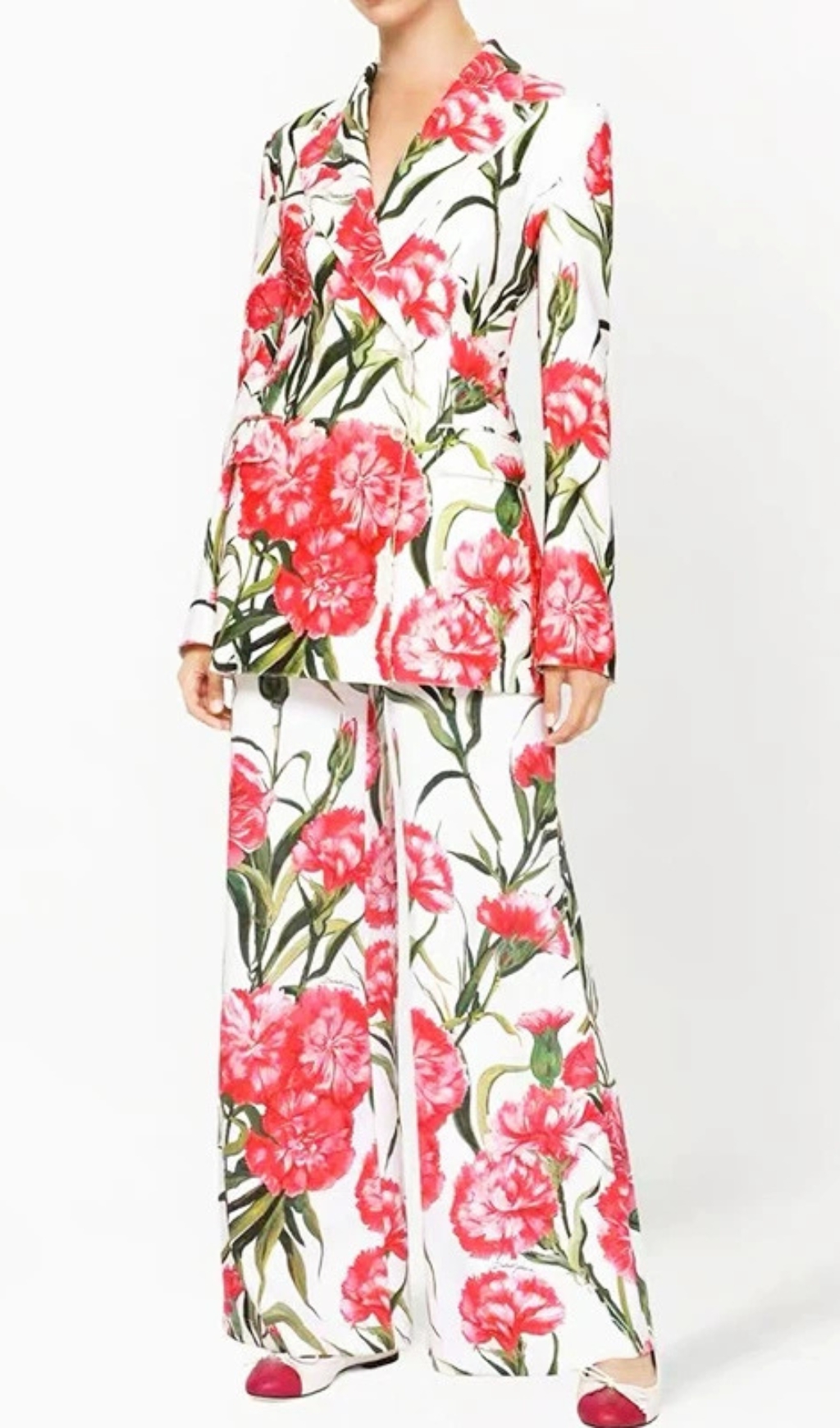Fashionslee Women Garrett Flower Printed Blazer & Pants Set