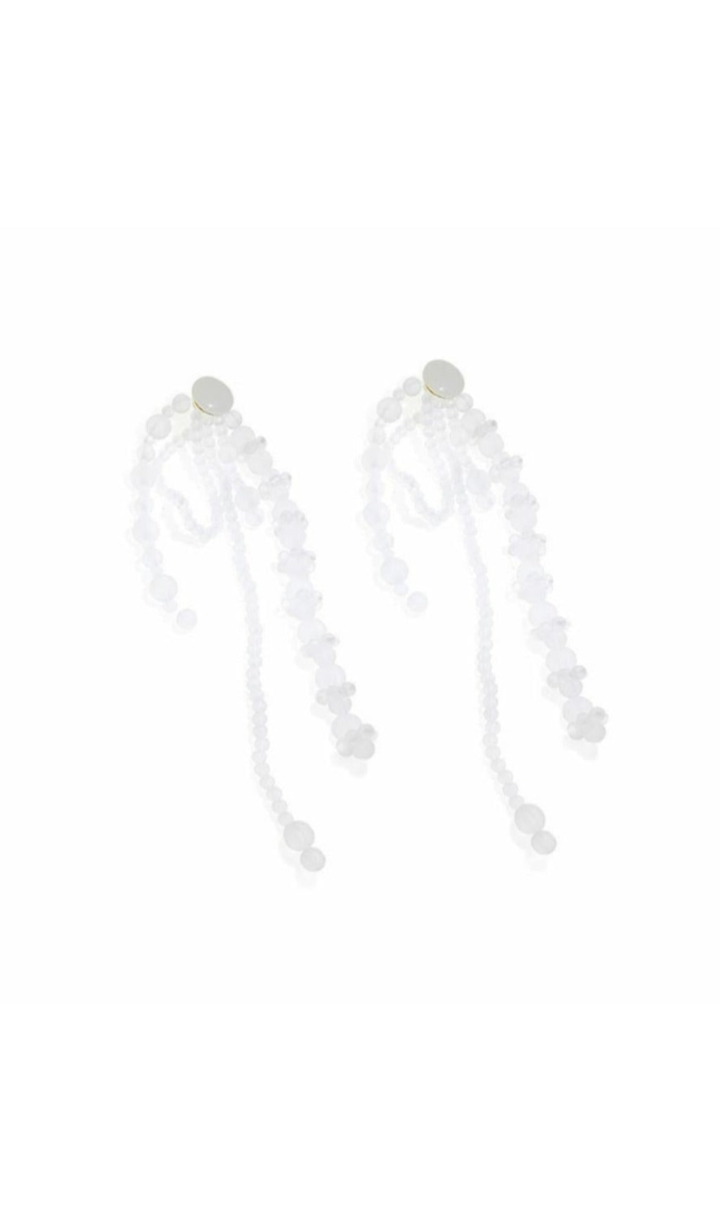 Fashionslee Women Amira White Pearl Acrylic Tassel Earrings