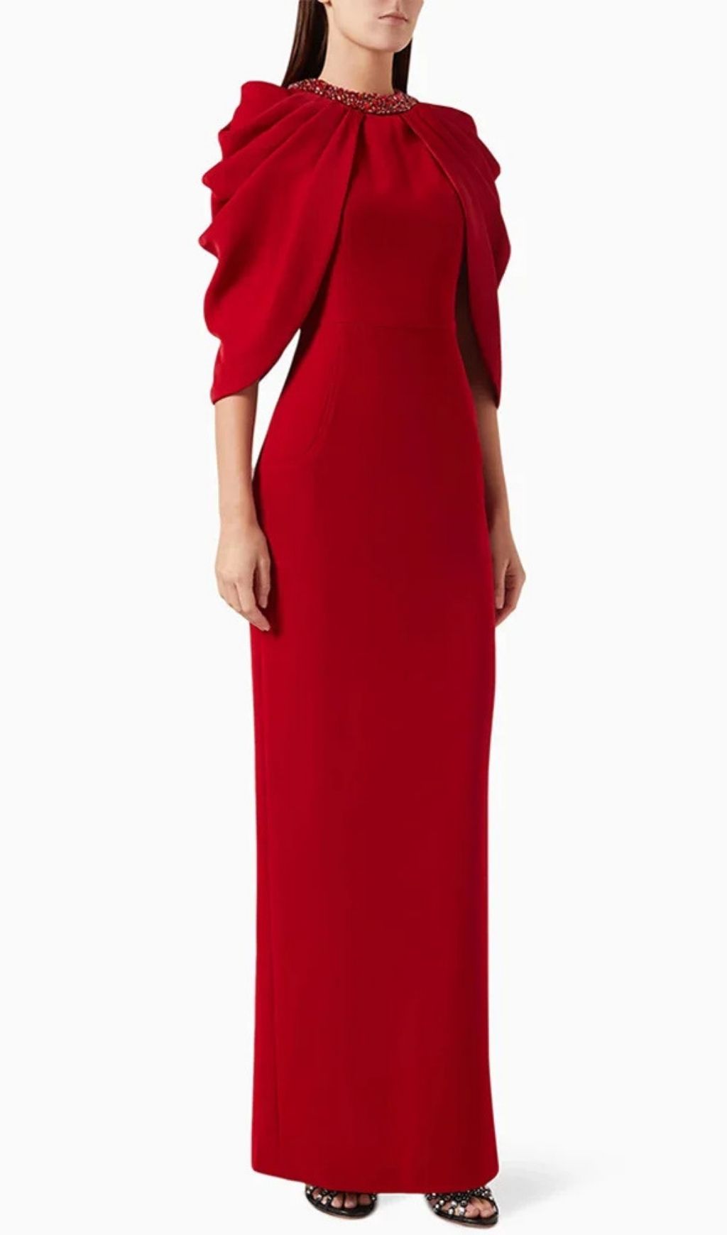 Fashionslee Women Kyû Red Diamante Maxi Dress