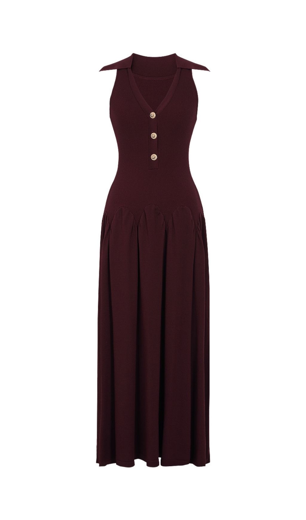 628252d0667afa55e8eb8aa436dd3c35.jpg Fashionslee Women Kimi Mahogany Sleeveless V-neck Knit Maxi Dress