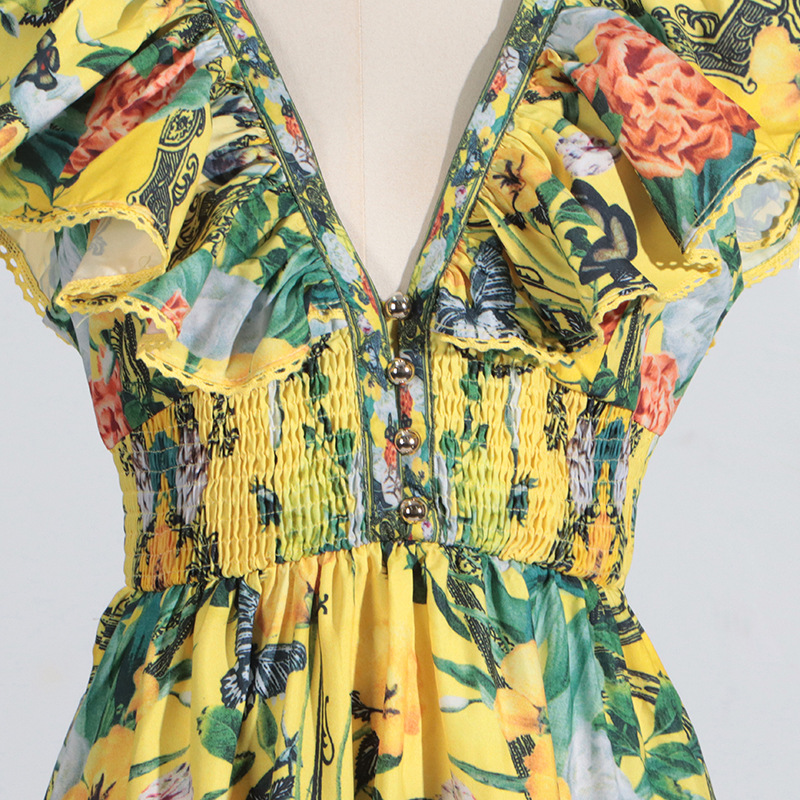 62985937a7bec87ba12376a3682a666a.jpg Fashionslee Women Cortez Floral V-Neck Mini Dress