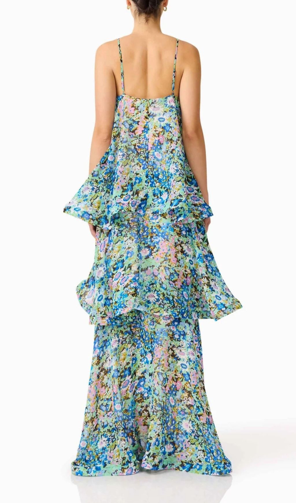 Fashionslee Women Lael Green Floral Printed Maxi Dress