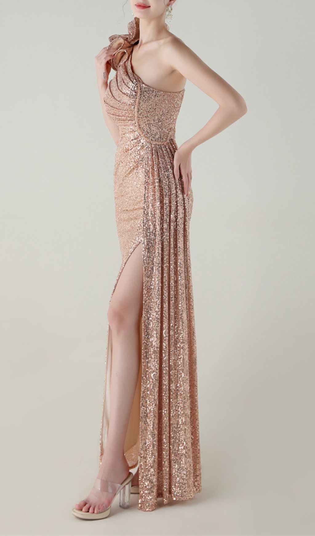 62df94d9548a13c239da6c6aed029259.jpg Fashionslee Women Ikia One-Shoulder Sequin Maxi Dress