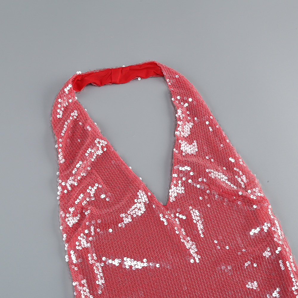 62e63c9bc16675bb8b2132bbf8dcc7f1.jpg Fashionslee Women Brona Rose Red Halter Sequin Maxi Dress