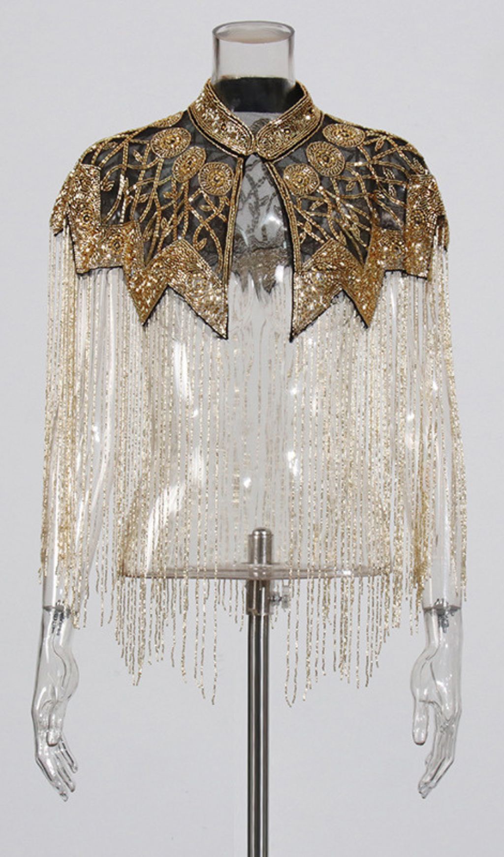 Fashionslee Women Idana Gold Beaded Fringed Shawl