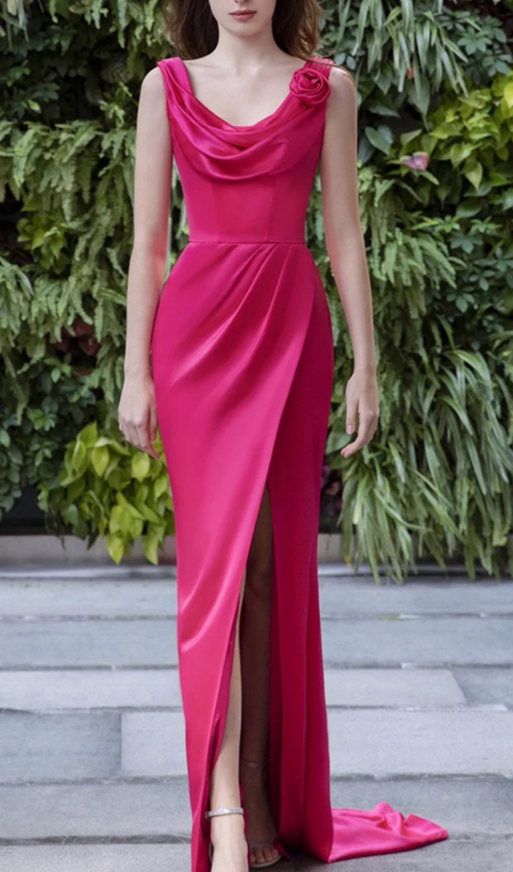 Fashionslee Women Fukuko Pink Sleeveless Flower Maxi Dress