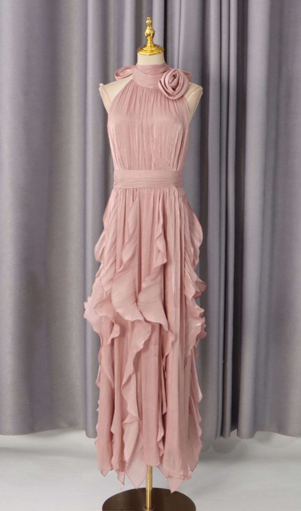 Fashionslee Women Kourtney Flower Ruffle Maxi Dress
