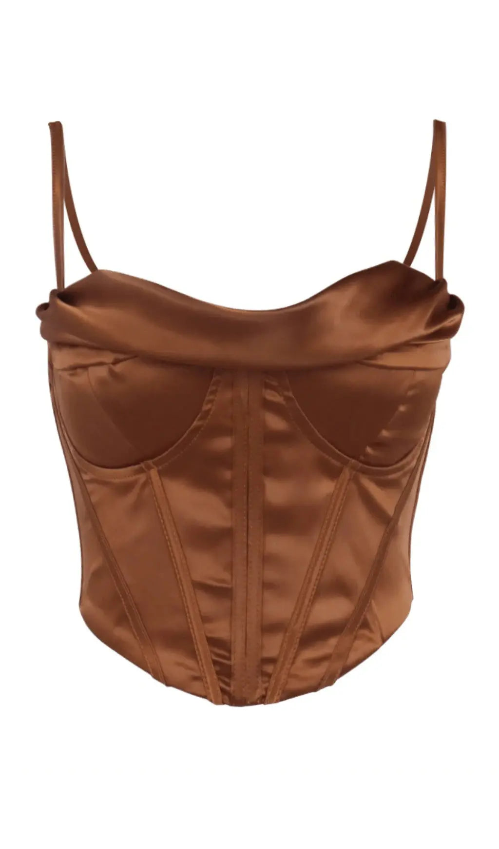Fashionslee Women Brown Corset Top