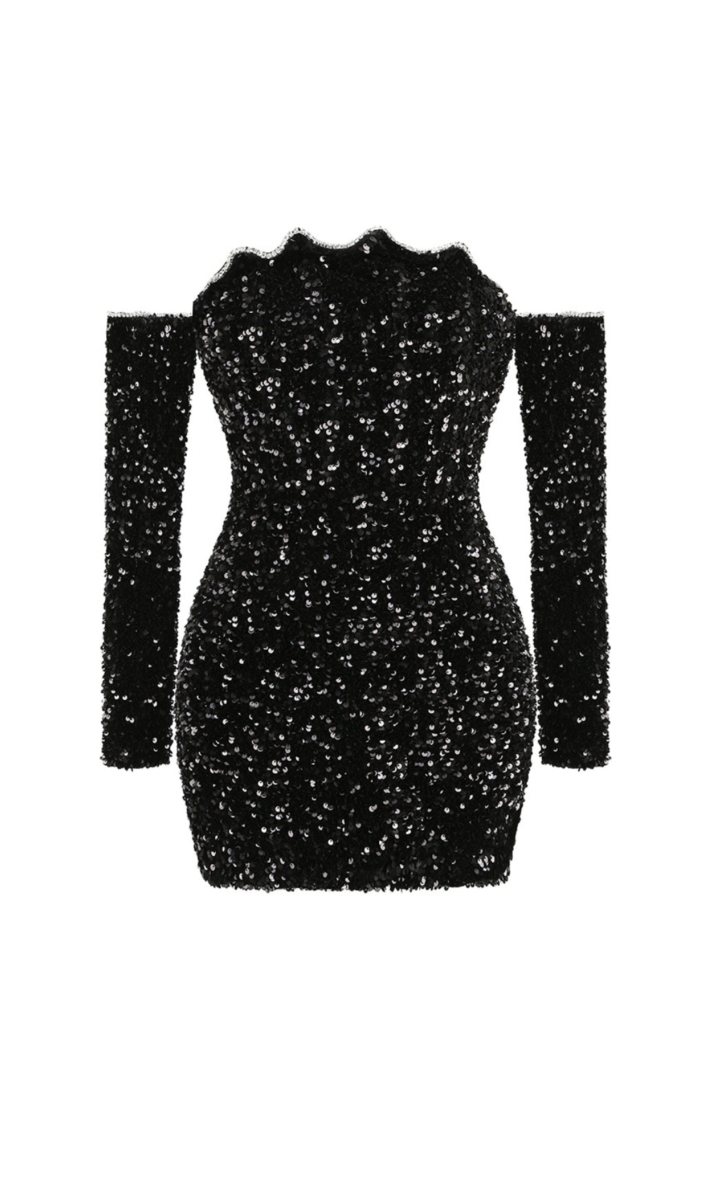 6371f2236a14333617534a97027e91a4.jpeg Fashionslee Women Black Patchwork Sequins Slimming Mini Dress