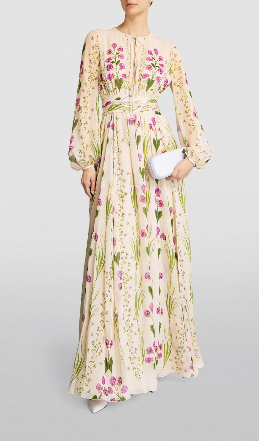 Fashionslee Women Ashlyn Silk Floral Maxi Dress