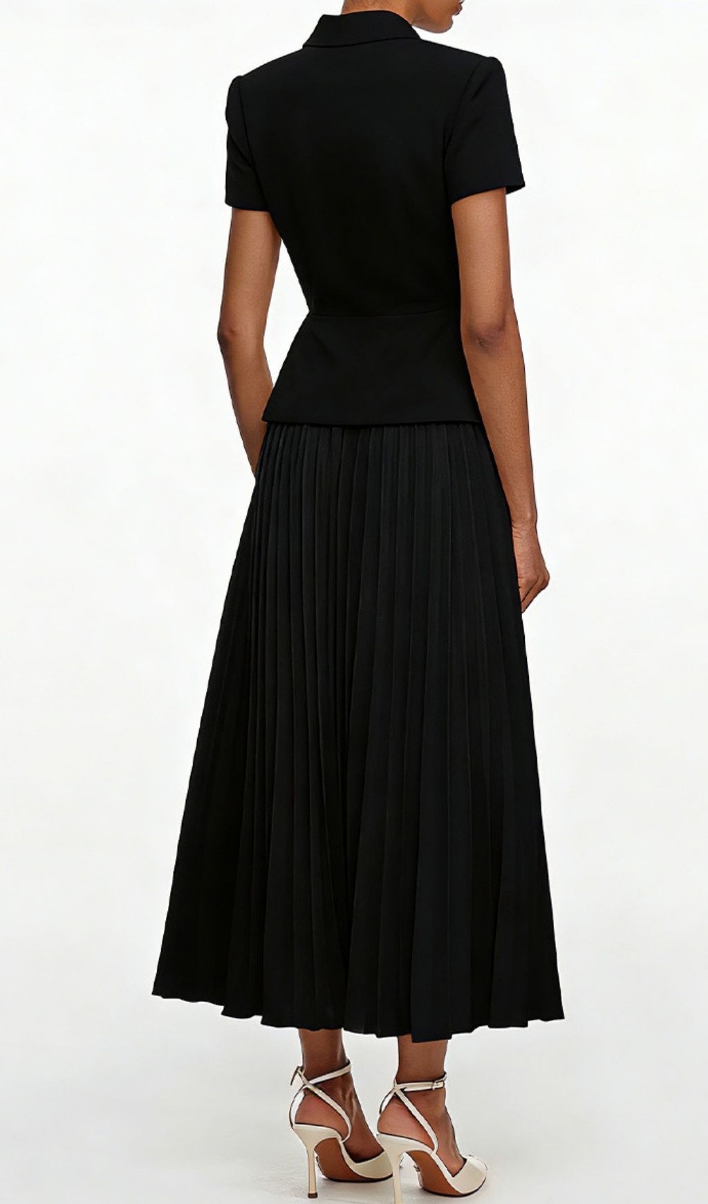 Fashionslee Women Keili Black Pleated Two-Piece Set