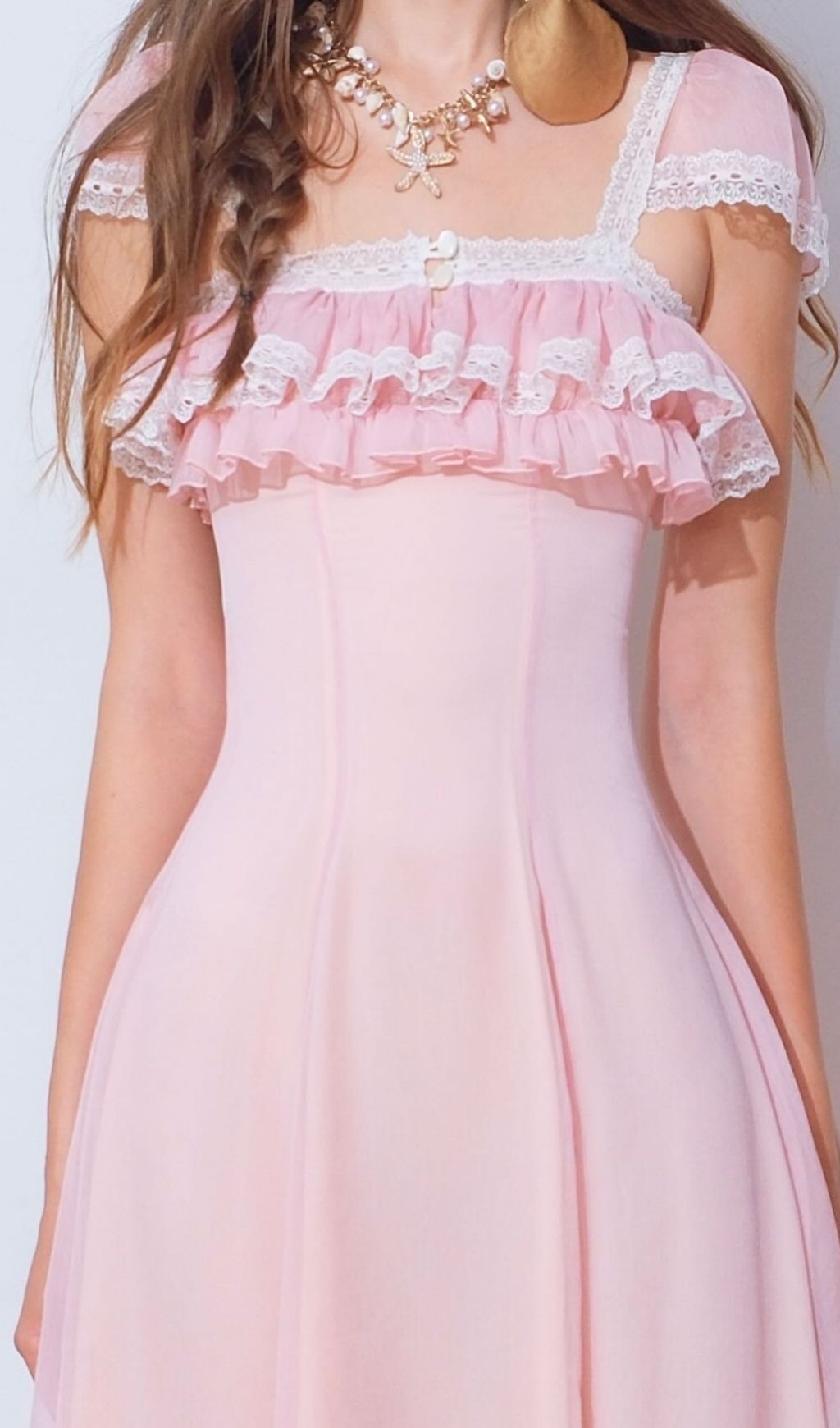 64305f663ab153914560fd66a5a822ae.jpg Fashionslee Women Konnie Pink Ruffle Midi Dress
