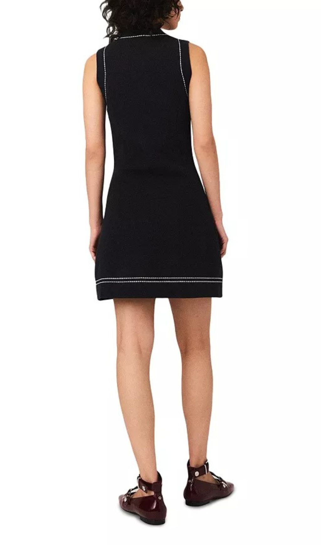 644de9e43b1a729e2faecebe2fceedbd.jpg Fashionslee Women Topstitched Knit Shift Dress