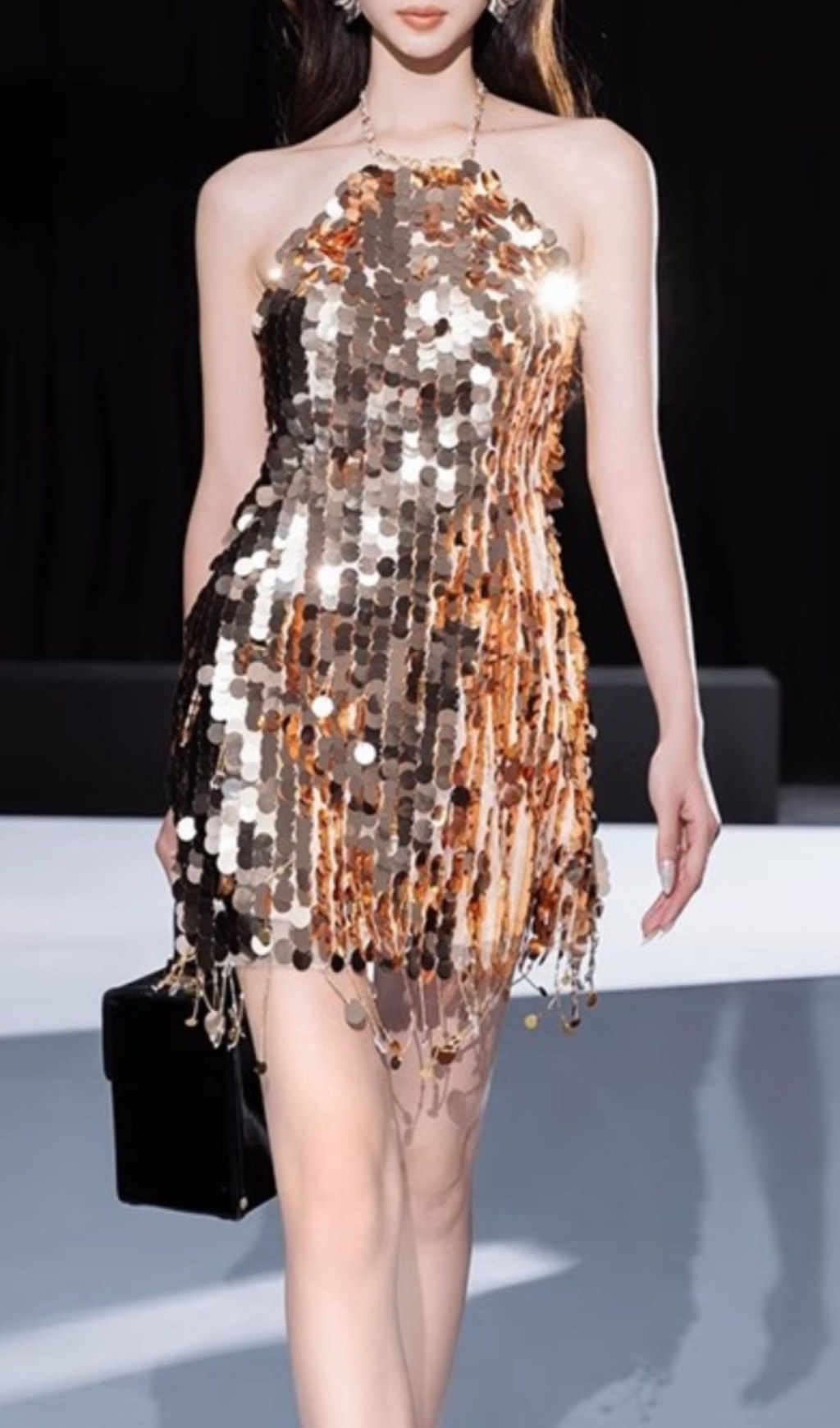 64bb4b783fa80ac5019a81cbd506a15a.jpg Fashionslee Women Chanita Gold Sequin Backless Mini Dress