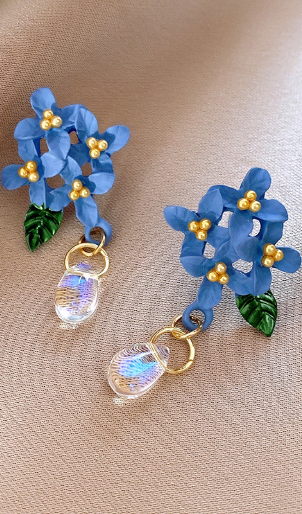 Fashionslee Women Dulcinea Blue Flower Earrings