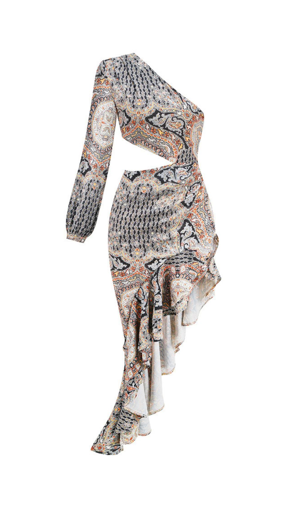 64d57e2e7f904936cec44e70874bc821.jpg Fashionslee Women Javen Printed One-Shoulder Maxi Dress