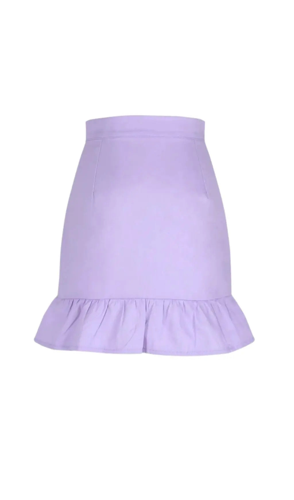 Fashionslee Women Purple Ruffle Pleated Mini Skirt
