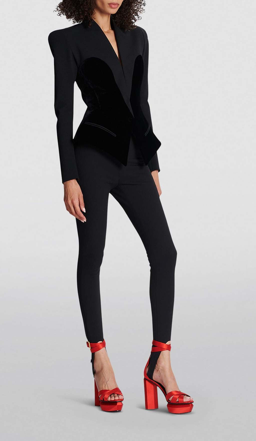 Fashionslee Women V Neck Two Pockets Blazer In Black