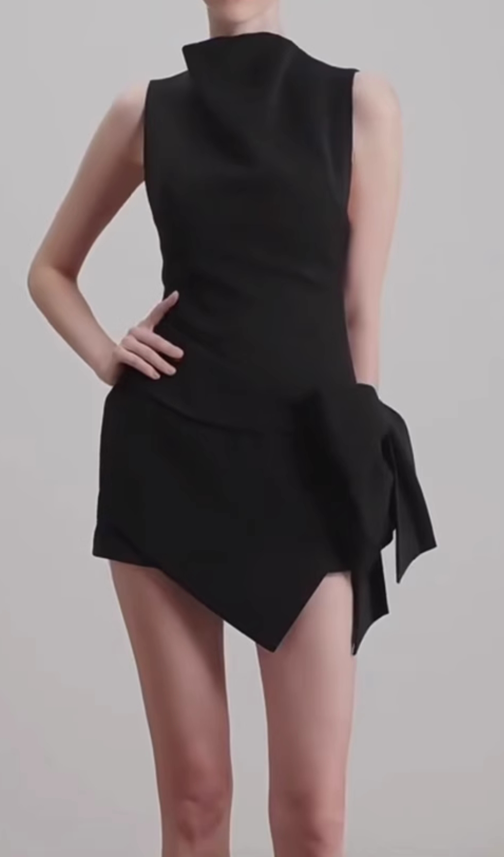 Fashionslee Women Emiliano Black Bow Mini Dress