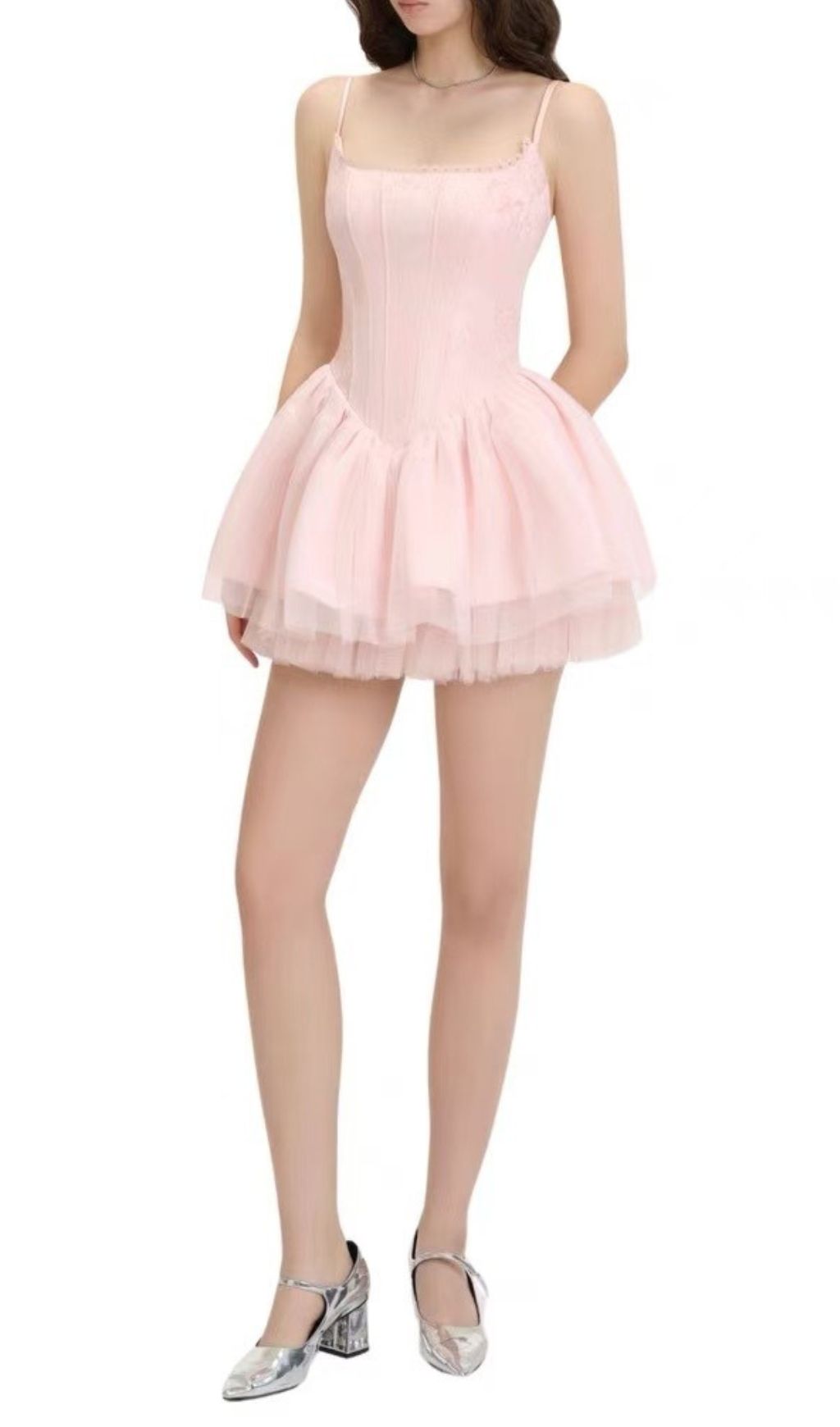 Fashionslee Women Friso Pink Strappy Corset Mini Dress