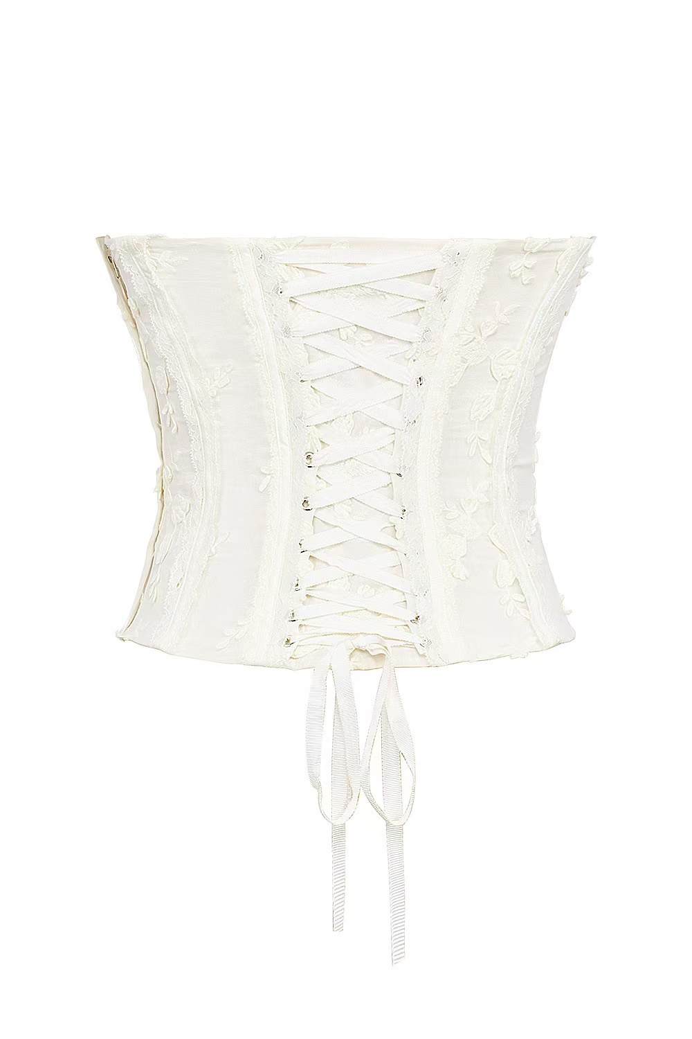 6559f3ab9acf1f365dd4f0a0a760f0d4.jpg Fashionslee Women Clarke White Flower Corset Two-Piece Set