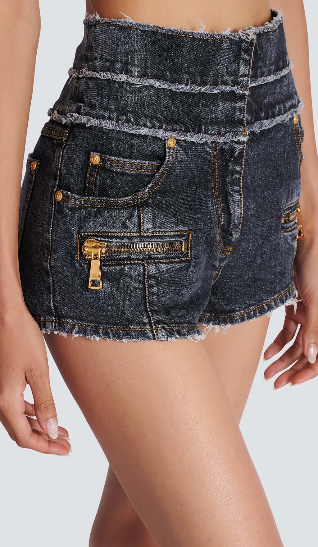 TRENDING HIGH-WAIST FADED DENIM COORD SET - OWNCI TRENDING HIGH-WAIST FADED DENIM COORD SET - OWNCI