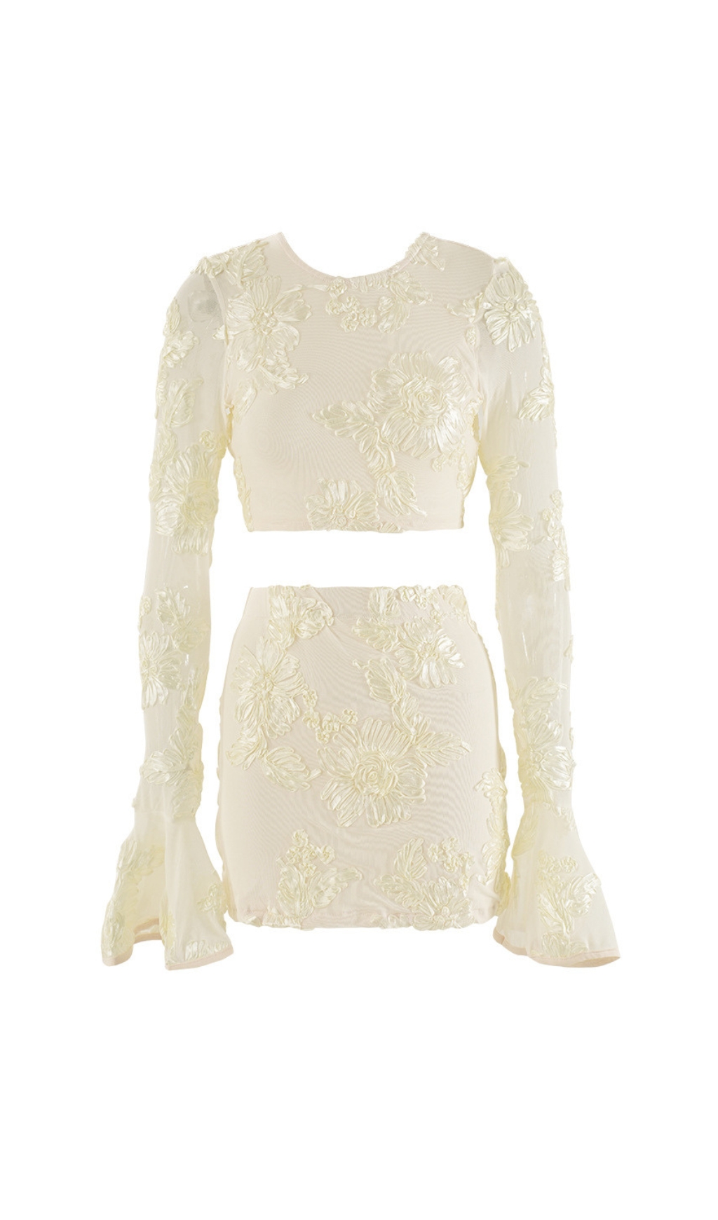 TRENDING DAISY EMBROIDERED FLARED SKIRT SET - OWNCI TRENDING DAISY EMBROIDERED FLARED SKIRT SET - OWNCI