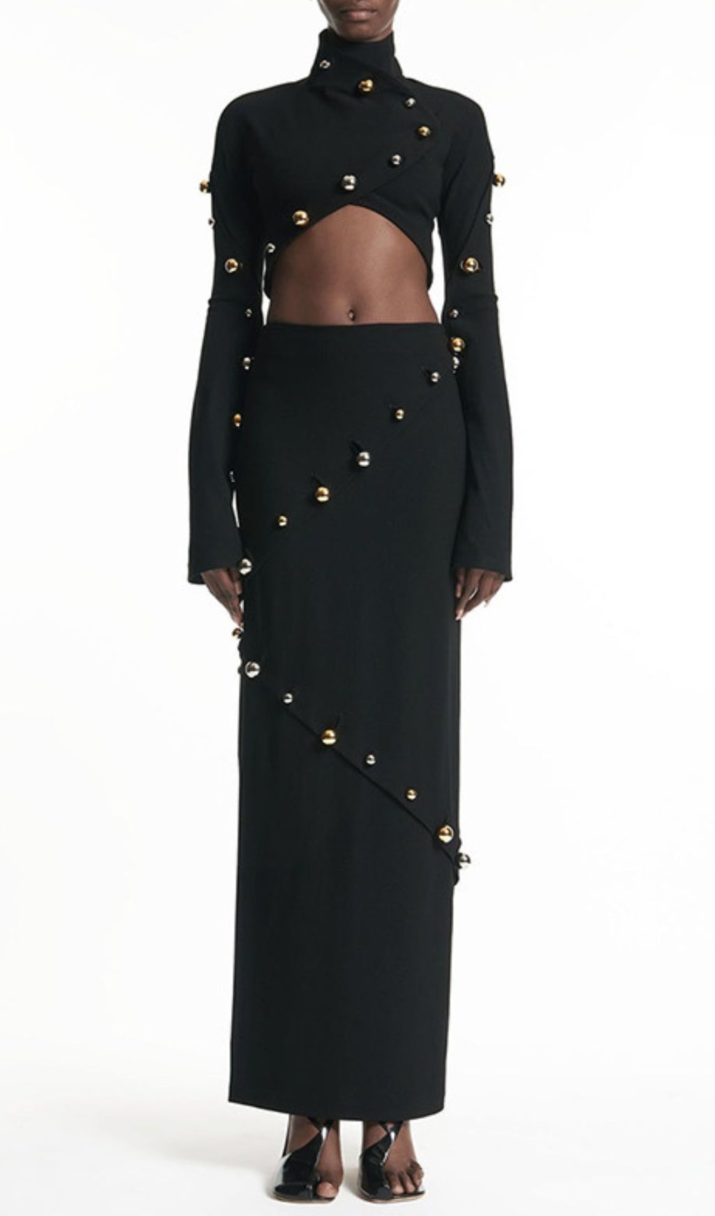 Fashionslee Women Ilario Black Long Sleeve Two-Piece Set