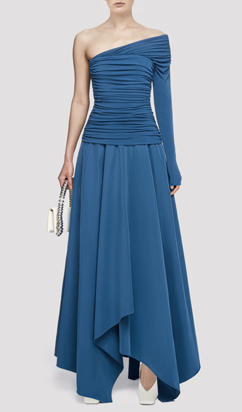 Fashionslee Women Harmon One-Shoulder Ruched Maxi Dress