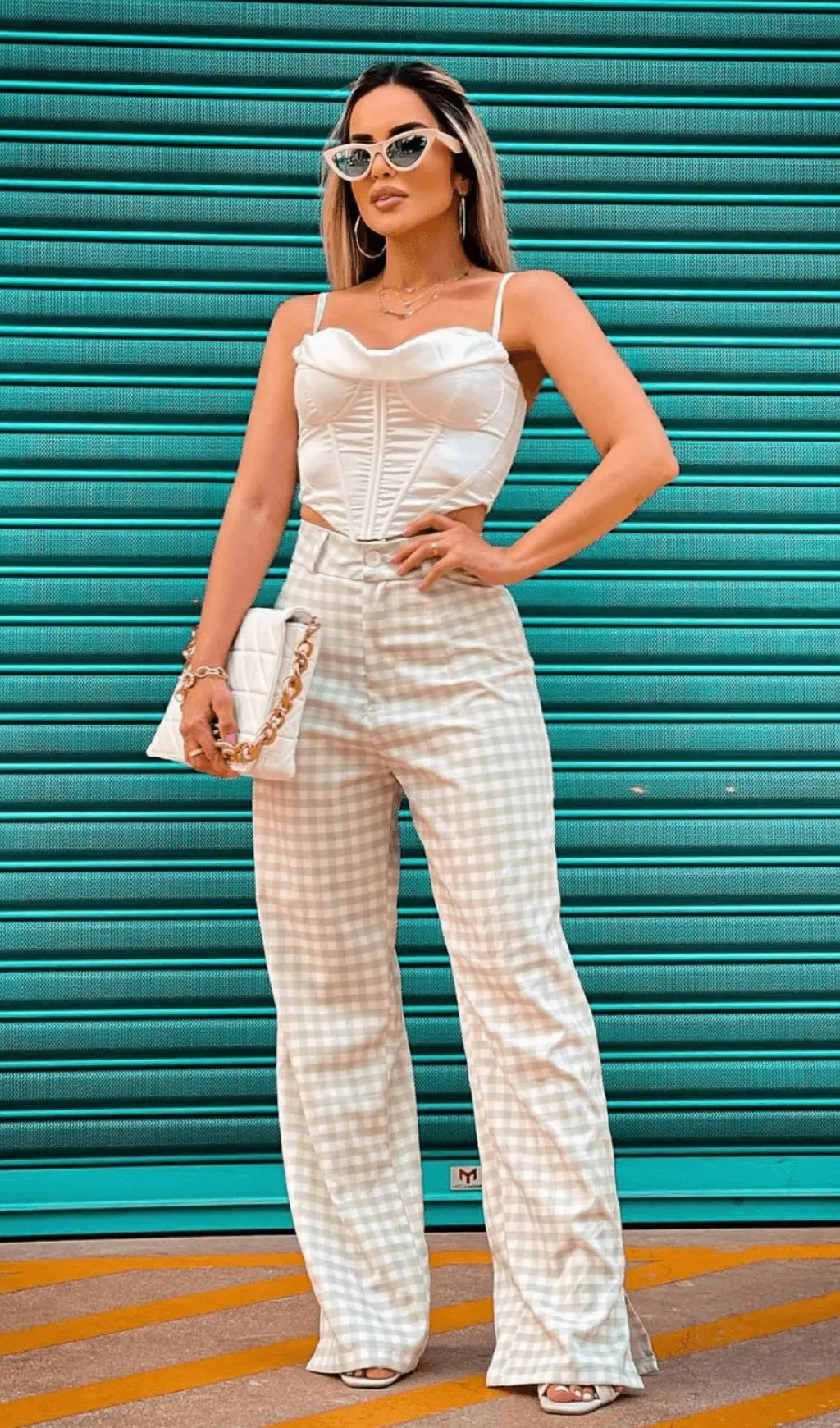 Fashionslee Women Pile Of Collar Fishbone Camisole Tops