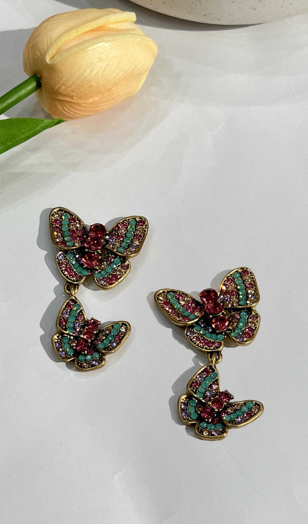 Fashionslee Women Rhinestone Butterfly Earrings