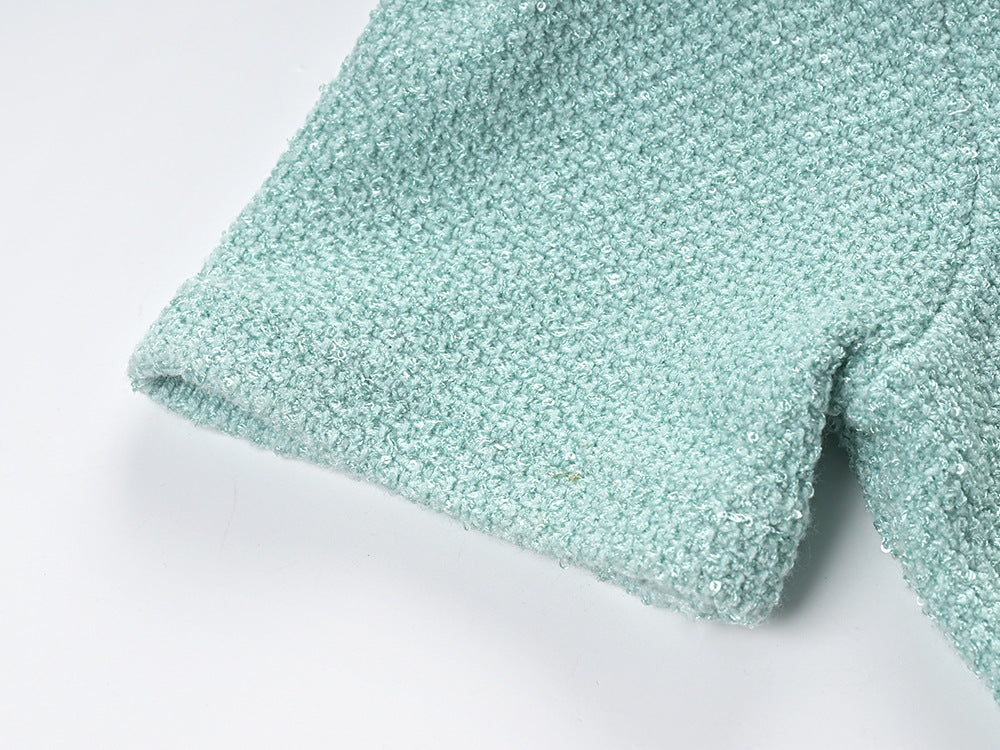 65f2c6338cbb80b0778adfdca73ffe36.jpeg Fashionslee Women Arleth Mint Sequin Knit Mini Dress