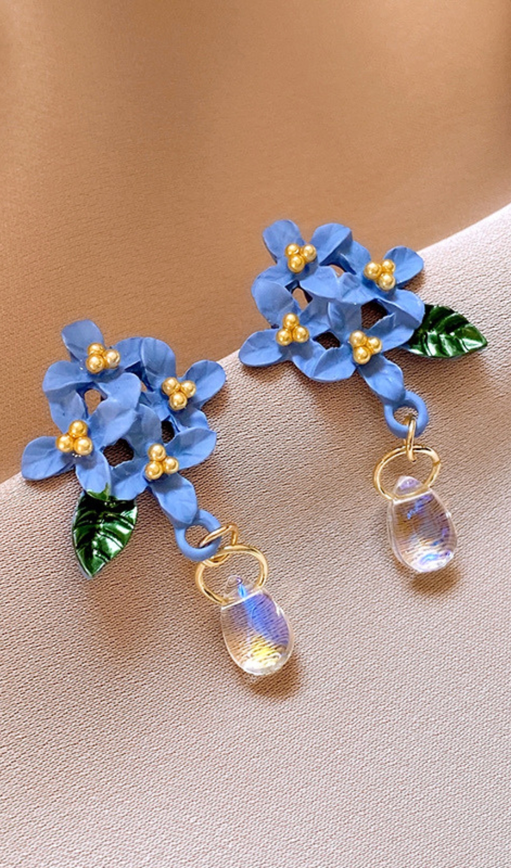 Fashionslee Women Dulcinea Blue Flower Earrings