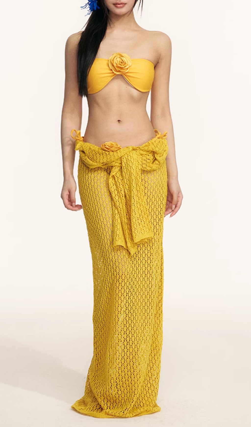 Fashionslee Women Dillan Yellow Flower Three-Piece Swimsuit